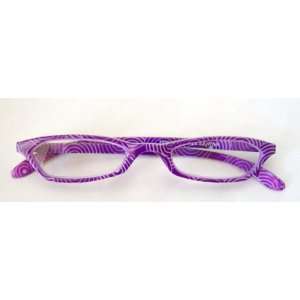   H150) Contemporary Design, Purple Plastic Frame Reading Glasses, +3.00