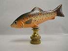 LAMP FINIAL, HAND PAINTED WOODEN FISH, #3  