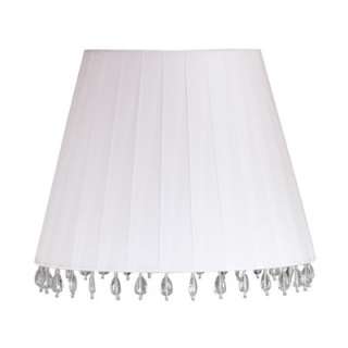   Barrel Lamp Shade White Ribbons with Clear Beads, Laura Ashley  