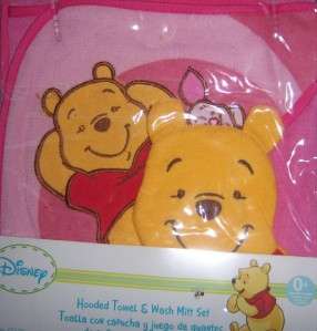   THE POOH HOODED TOWEL WITH WASH MITT, Baby Shower, Diaper Cake  