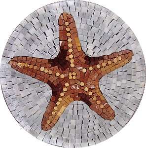 Accent Starfish Mosaic Marble Tile Stone Art Wall Mural  