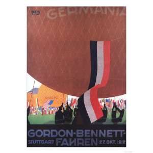  Germany   Gordon Bennett Hot Air Balloon Race French Flag 