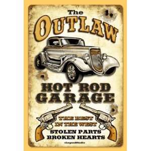  12x18 Outlaw Garage Custom Hotrod Nostalgic Metal Sign 