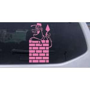 Brick Rock Mason Business Car Window Wall Laptop Decal Sticker    Pink 