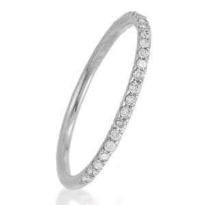 Meira T 14K White Gold Diamond Eternity Ring Anniversary Band Size 6
