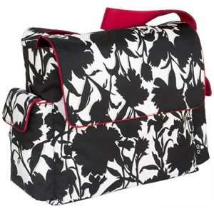  Black & White Floral Messenger Diaper Bag by OiOi Baby