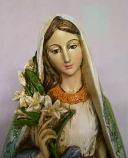 Blessed Virgin Mary Mother Madonna Lilies Garden Statue  