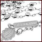 10K White Gold Mens Rosary Cross Necklace 16 3/8 Inches  