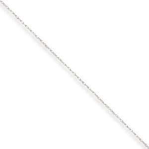    .50mm, 10 Karat White Gold, Cable Rope Chain   16 inch Jewelry