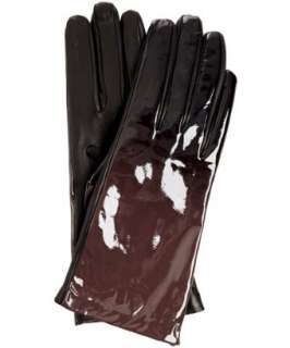 Prada raspberry ombré patent leather gloves  