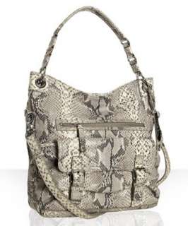 style #312201101 taupe snake print leather Bailey convertible hobo