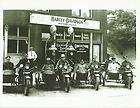 Old Photo Harley Davidson Motorcycle Dealer Gulf Gas Pumps Police