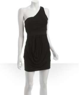 Casual Couture by Green Envelope black jersey one shoulder draped 