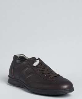 Hogan dark brown leather Olympia sneakers