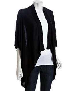 Cris black cashmere blend exposed seam waterfall cardigan   up 