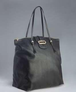 Jimmy Choo black leather Tilda flap tote bag  