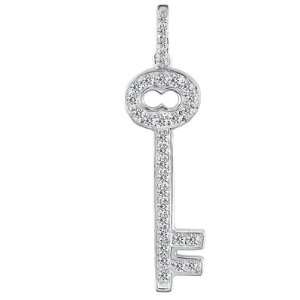   Diamond 14K White Gold Key Pendant Necklace: David Murad: Jewelry