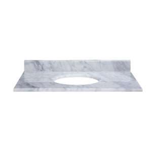   37 Inch Stone Top For Undermount Sink with Backsplash, Carrera Marble
