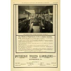 com 1922 Ad Pittsburgh Testing Laboratory Chemist Engineers Chemical 