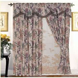    Vasanta Floral Curtain Set w / Tassel Valance Lace