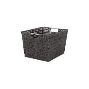Large Plastic Tote   Faux Rattan Look   by Whitmor