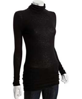 style #313455901 black cashmere turtleneck tunic sweater