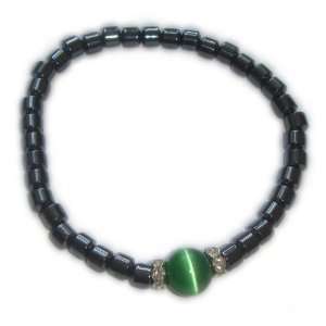  Green Cat Eye Stretch Magnetic Bracelet
