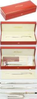 DUPONT silver ballpoint pen with box from 1998. GREAT WRITER 