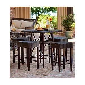   Metal Square Bar Table With 4 Matching Square Stools Patio, Lawn