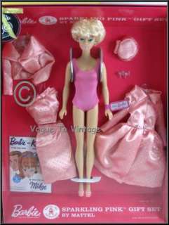 Sparkling Pink Barbie Gift Set Vintage Repro Gold Label  