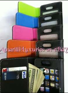iPhone 4 Case & Wallet  Holds Credit Cards, Cash  Black, Pink, Blue 