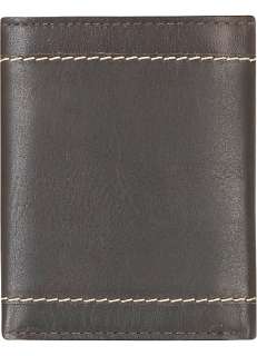 GUESS LEATHER KINGSMAN MENS BROWN TRIFOLD WALLET NWT  