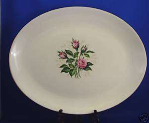 Homer Laughlin China Moss Rose Pattern 13 1/2 Platter  