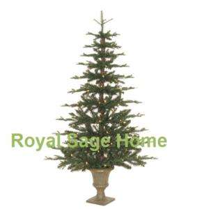 Flat Christmas Tree Prelit w/Urn Stand Space Saver  