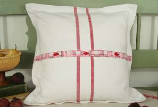 1930s German Duvets Grain Sack Pillow Red  