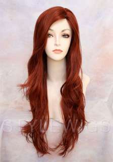 Extra Long Natural Wavy Auburn Red Wig Wigs TICO 130  