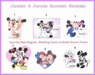 Mickey Minnie Save the Date Wedding Magnets Favors  