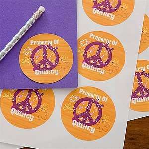  Personalized Girls Stickers   Peace Sign