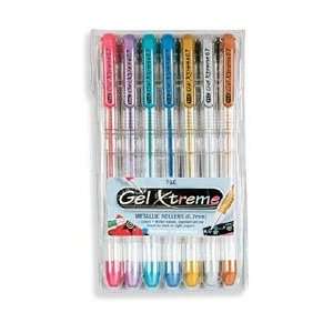 Yasutomo Gel Xtreme Metallic Pens 7/Pkg Blue/Green/Gold/Pink/Silver 