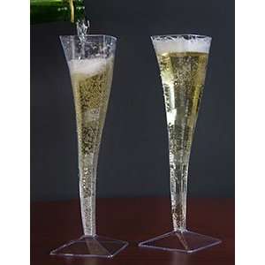  Wavetrends Clear Plastic 5 oz. Champagne Flute   6 / Pack 
