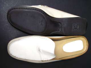   of cole haan white patent leather slides loafers shoes in a size 9 5