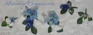 BLUE CALLA LILIES Roses BRIDAL Wedding Flowers SET  
