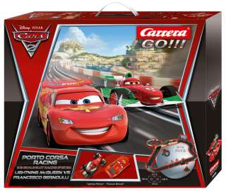   Disney/Pixar Cars 2 Porto Corsa Slot Car Racing Set w/ Tracks  
