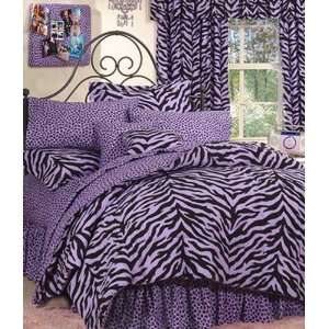  Black & Purple Zebra Print Valance