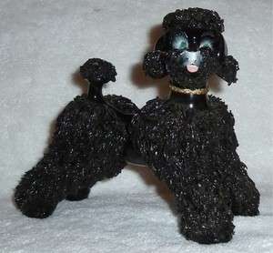 Vintage Kreiss Spaghetti Poodle Dog Eames Era Figurine Black 