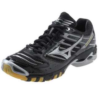 Black/Silver Mizuno Womens Wave Lightning 7 Volleyball Shoes