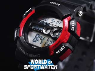 OTS 5ATM Alarm Chronograph Digital Sport Watch Men Boy  