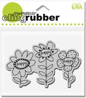 Happy Stem Trio Stampendous Cling Rubber Stamp CRM218  