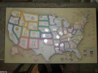 COMPLETE BU 50 State Quarters MAP WITH DC & TERRITORIES  