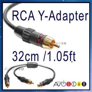   Research 1 Female to 2 Male RCA Cable Y Adapter 1F/2M Subwoofer Cable
